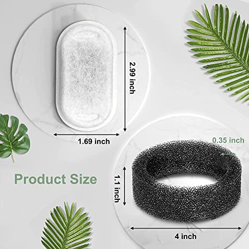 Cat Water Fountain Filters, Compatible with Stainless Steel Pet Fountain 12 Filters with 12 Sponges Replacement Filters - size: 12 Filters& 12 Sponges