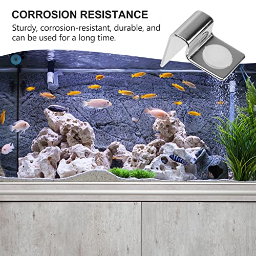Suxgumoe Aquarium Cover Clips, 4 Pcs 6mm / 8mm / 10mm / 12mm Stainless Steel Fish Tank Glass Cover Clip Support Holder Universal Lid Clips for Rimless Aquariums (12mm) - size: 12mm