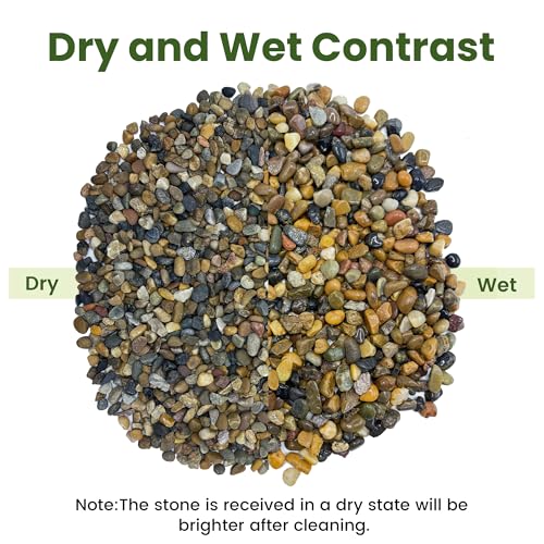 5LB Natural Aquarium Gravel, Small River Rocks for Fish Tank, Garden & Vase Decor - 1/4 Inch Pea Gravel, 4-8mm Polished Stones for Landscaping, Potted Plants, Terrarium - color: 5lb, size: 4-8mm