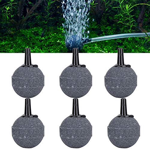 Pssopp 6Pcs Aquarium Bubble Stone, Air Stone Bubble Ball Shape 25mm Air Stone Mineral Bubble Diffuser Airstones for Aquarium Fish