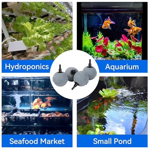 AQUANEAT Air Stones for Ponds 2 Inch, Long Lasting Aerator Oxygen Diffuser, Air Pump Accessories for Aquariums, Fish Tanks, Hydroponics and DWC Reservoirs 4 Pack