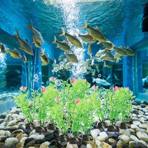 TOYANDONA 20pcs Aquarium Plants Artificial Plastic Fish Tank Decorations Underwater Aquatic Plants for Freshwater Fish Tanks Household Aquarium Décor