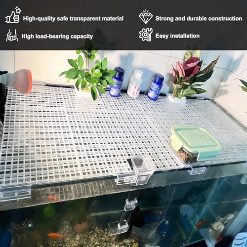 NestBasics 6pcs Transparent Aquarium Lid Clips,Rimless Fish Tank Glass Cover top Support,Aquarium Hood Holder, Acrylic and Glass Aquarium top Clips,fit 5-6mm Thickness Glass - size: 6pcs 5-6mm clips