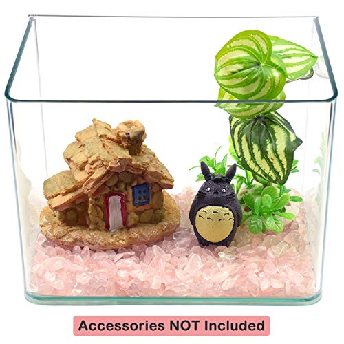 WAYBER 1 Lb/460g Natural Pink Quartz Crystal Stones Irregular Aquarium Pebbles Rock Sands for Turtle Tank/Succulent Plants/Vase Decoration (Fill 1 Cup) - color: Pink, size: 1 Pound