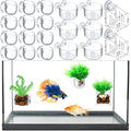Potchen 20 Pcs Aquarium Plant Holder with Hole Transparent Acrylic Suction Cup Aquarium Aquatic Planter Cups Fish Tank Aquascape Decoration, 3 Shapes
