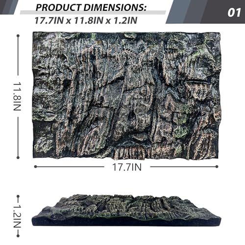 17.7x11.8in Rock Terrarium Background,3D Reptile Tank Background Board,Amphibian Stereo Backdrop Wall,Lizard Snake Gecko Spider Fish pet silo Background Decorative Panel(Paleyellow) - color: Paleyellow-17.7"*11.8"（1pcs）