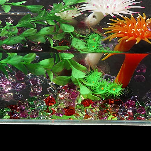50Pcs/Bag Colorful Aquarium Acrylic Stones Crystal Ice Cubes Decor Vase Filler Pebble Fish Tank Ornament 1.4 * 1.1cm - color: Colorful