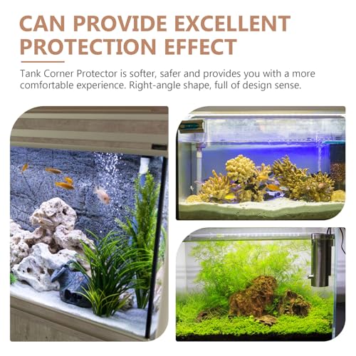 BESPORTBLE 6pcs Brown Medium Silicone Corner Protectors for Aquarium and Pet Carrier, Soft Furniture Edge Bumpers for Safety and Anti-Collision Table Guards