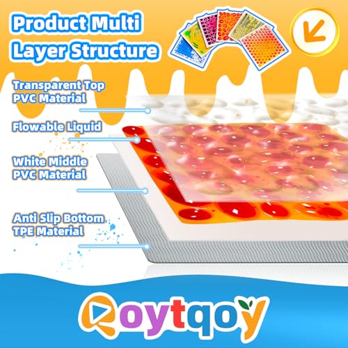 Liquid Sensory Floor Tiles for Kids Ages 3+ – 11.8" Step-On Toys with Color Flow Effect & Textured Non-Slip Base – for Classroom Use, Sensory Play Zones or Focus Corners (6-Pack) - style: Textured Tiles (6-Pack)