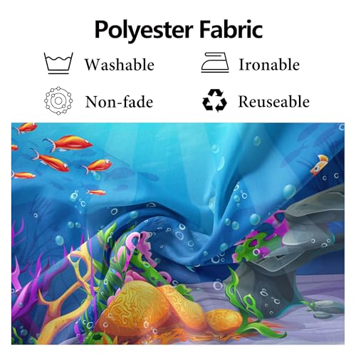12x8ft Fabric Under The Sea Backdrop for Photography Underwater Scene Colorful Marine Coral Fishes Aquarium Background for Kids Birthday Diving Holiday Party Decor Photo Studio Props - size: 12x8FT