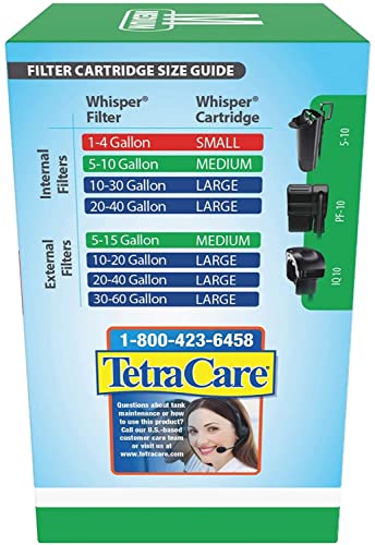 Tetra Whisper Bio-Bag Medium Filter Cartridges for Aquariums, 3 Count, Ready to Use, Fits Whisper Fish Tank Filters 5-10 Gal, PF-10, IQ 10 (Pack of 2) - size: 3 Count (Pack of 2), style: Standard