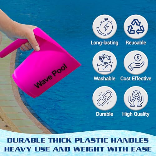 DE Pool Filter Powder Scoop – 1 lb Measurement – Compatible with All DE Filters – EZ Grip Design for Easy Handling – Large DE Chemical Scooper for Pool Maintenance