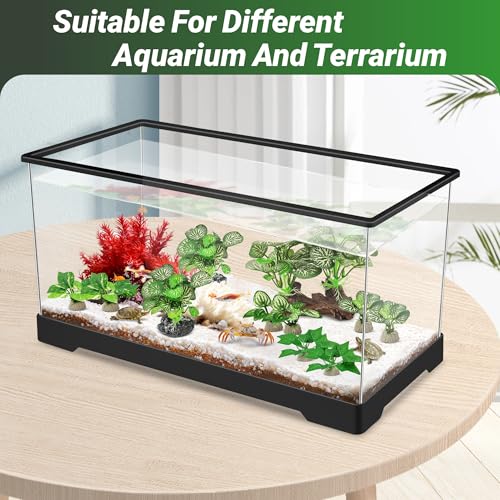 GOZILLA Silk Fish Tank Plants,Reptile Artificial Plant,Reptile Plants for Terrarium,Aquarium Decorations Accessories Set,Resin Driftwood Artificial Silk Aquarium Plant for Fish Tank.(11PCS/D-Set) - color: 11pcs/D-set