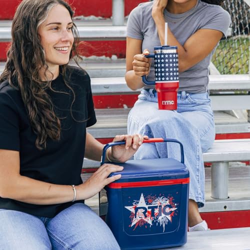 RTIC 8 QT Road Trip Personal Cooler, Small, Compact, Insulated, Portable Ice Chest Box for Food, Drink, Beverage, Beach, Camping, Picnic, Fishing, Boat, 12-Can Capacity - color: Fireworks