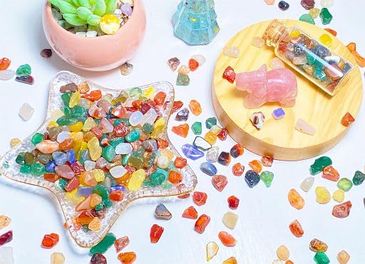 YATOJUZI Colorful Agate Aquarium Gravel Rocks Mix-color Bulk Wholesale Tumbled Crystals Stones Chips Crushed Reiki Energy Balancing Gemstones Planter Vase Filler Fountain Fish Tank Potted Decor 0.44LB - color: Colorful Agate, size: 0.44 Pound