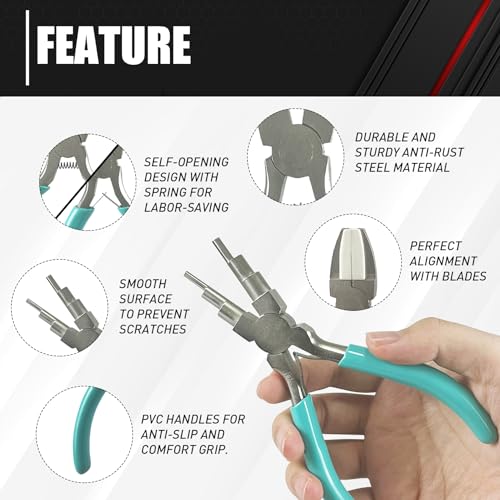 C&T 3-Piece Jewelry Pliers Set, Jewelry Making Tools Kit, Micro Jewelry Plier, Jewelry Making Supplies, Pliers set for jewellery making bead winding and shaping wire DIY Crafts - style: 3PC