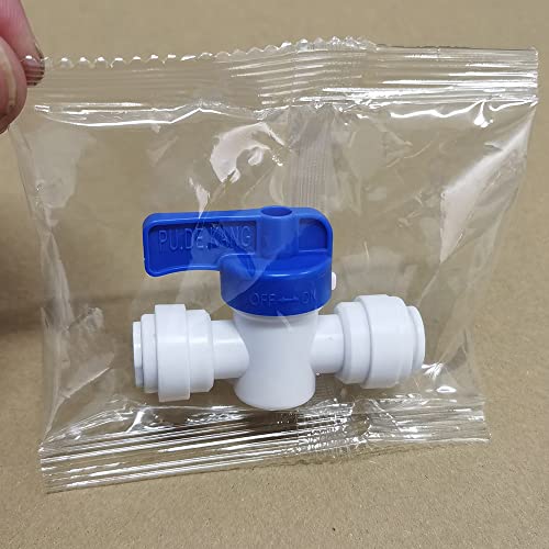 Food-Grade Quick Connector Push-In Tube Fitting,5/16" O.D. Equal Tube Shut off Ball Valve for Reverse Osmosis Water Filter Purifier (Pack of 5) - size: 5/16" o.d. tube x 5/16" o.d. tube