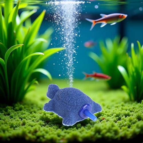 Blue Turtle Aquarium Bubble Air Stone Diffuser Fish Tank Aerator Oxygen Pump Ornament Decor Aquarium Air Pump Accessories, Aquarium Air Pumps
