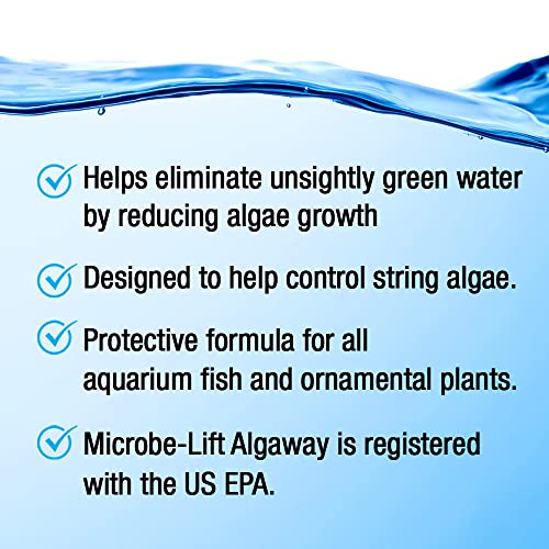 MICROBE-LIFT Algaway 5.4 Algae Remover for Aquariums, Algaecide for Freshwater and Saltwater Tanks, Aquarium Algae Control and Fish Tank Cleaner, Safe for Fish and Plants, 8 Ounces (ALGAA08)