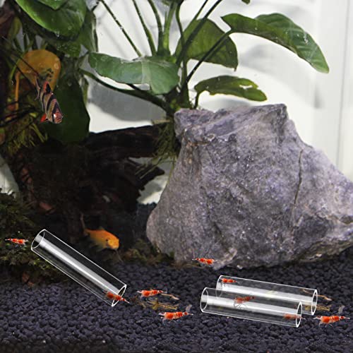 3-Tube Fish Shrimp Feeder - Acrylic Transparent Breeding Tube & Shelter for Aquarium Fish Tank Decorations - size: 3-hole