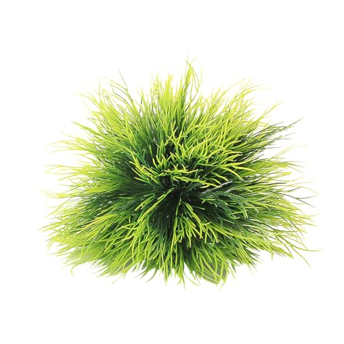 Artificial Fish Tank Plants Plastic Aquarium Plants Faux Fish Tank Water Plants Realistic Aquatic Plants Aquarium Grass Ball Fake Underwater Plants for All Fish Green - color: Green