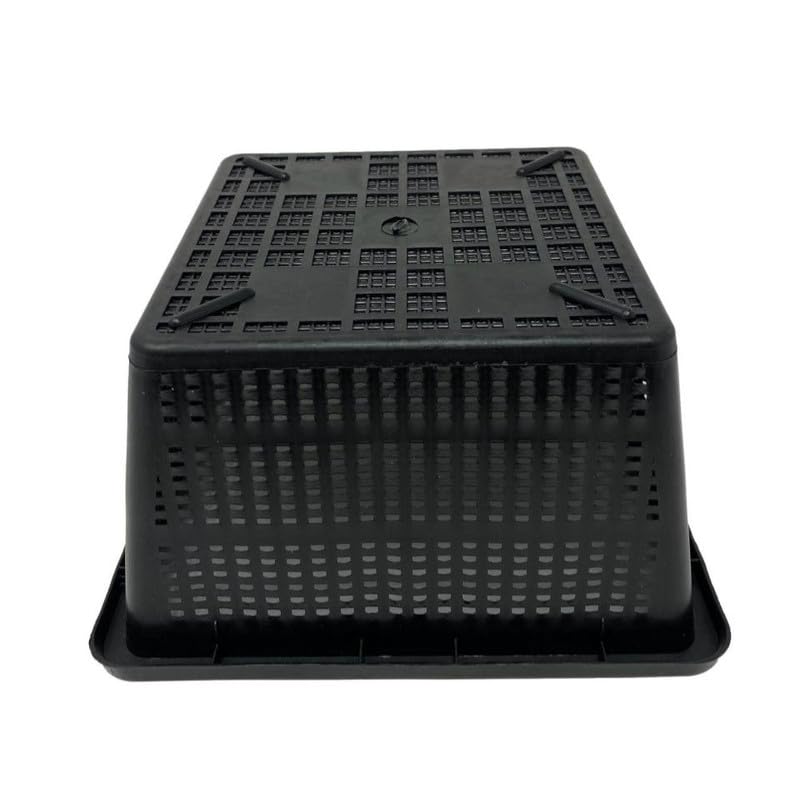 Chalily 6.75" Square Mesh Aquatic Plant Pot Great for Water Lilies, Lotus, and Other Pond Plants Square Plastic Planter for Outdoor Ponds Terrific for Aquatic Soil Plant Basket - size: 6.75" Square Mesh Basket