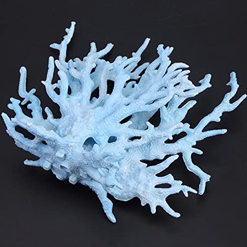 Besimple Artificial Aquarium Coral Ornament Plastic Fish Tank Plants Decoration for Aquarium Landscape (6.7”x5.5”x1.6”) - color: Blue