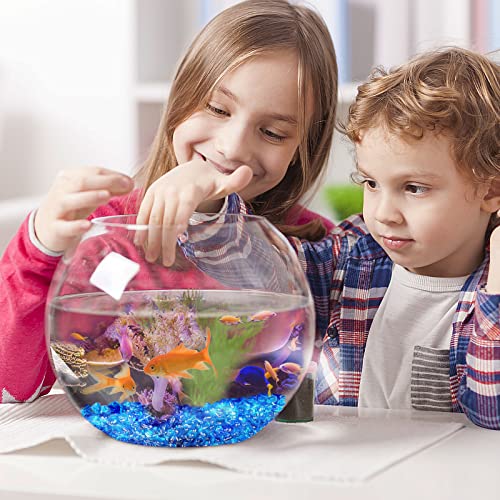 Keedolla Fish Tank Rocks Beads Aquarium 0.93LB, Clear Glass Pebbles Stones Gravel for Vases Fillers, Garden, Aquarium, Betta Fish Turtle Tank, Succulent Plants Decor - Sea Blue - color: Sea Blue, size: 0.93 Pound