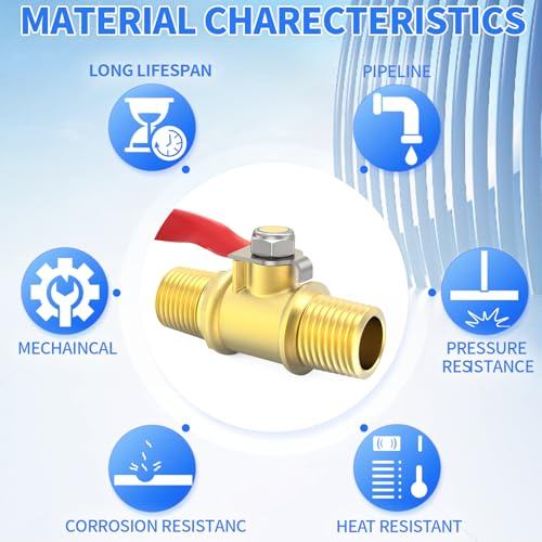 ChillWaves Brass Ball Valve, Air Compressor Ball Valve Shut Off Switch 1/4" NPT Male x 1/4" NPT Male Thread Pipe Fitting(4-PACK) - size: 1/4" MNPT x 1/4" MNPT, style: PACK OF 4