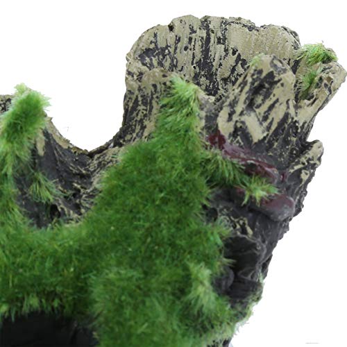Aquarium Decor Fish Ornament, Artificial Dead Wood Cave Shelter, Natural Design Fish Shelter for & Shrimp, 15x9x6.5cm