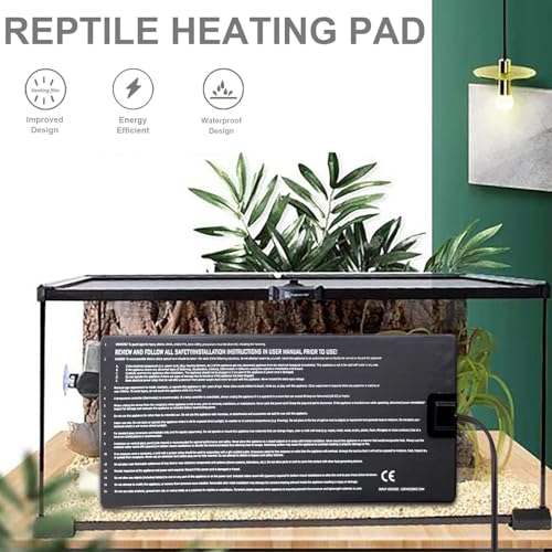 Aiicioo Reptile Heating Pad - Hermit Crab Heater Heat Mat for Reptiles Snake Lizard 24 Watt - size: 8" X 18"(24W)