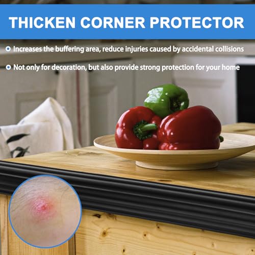 Wall Corner Protector Peel and Stick Corner Trim Molding Flexible Inside & Outside Wall Edge Guard Self Adhesive Moulding Trim for Edge Use, Black, 1.6” W x 20’ L - color: Black, size: 1.6 In x 20 Ft