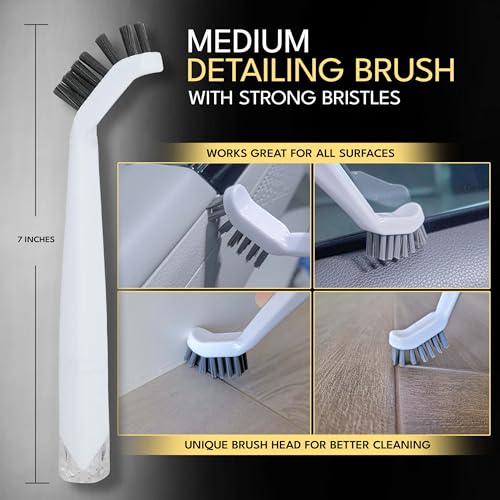 Grout Cleaning Brush Set (4 Pcs) Heavy Duty Hand Grout Scrub Brush & Detail Cleaning Brush Set for Baseboards,Floor, Corners, Shower, Bath Tub & Tiles - color: Combo