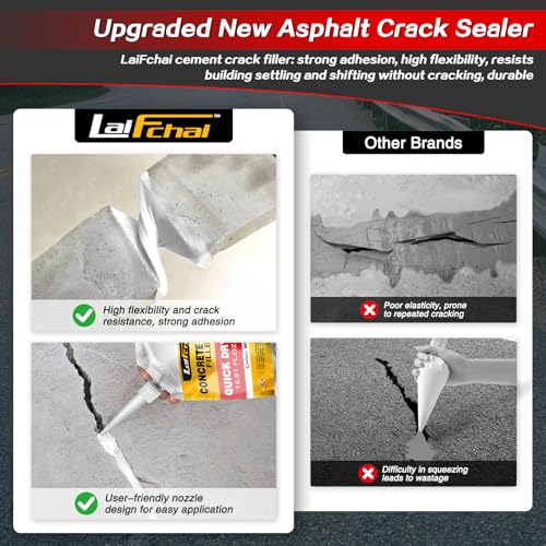 Concrete Crack Filler, Cement Crack Filler, Fast-Drying Crack Filler, Self-Leveling Caulking Sealan Effectively Repairs Cracks in Driveways, Sidewalks, Patios, and Window Sills (6 Pack - 6.6LB) - style: 6 Pack - 6.6LB