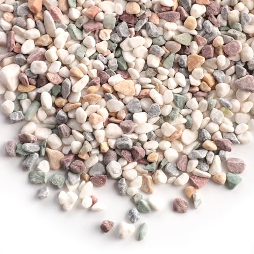 5LB River Rocks for Fish Tanks 1/8-3/8inch Aquarium Gravel Small Rocks for Plants Decorative Rocks Mixed Color Vase Fillers Rocks for Crafts Colorful Rocks - size: 5lb, style: Mixed