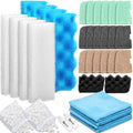 Threlaco 32 Pcs Filter Media Compatible with 306/307 Filters, Aquarium Replacement Maintenance Kit Including Biological Sponge, Ammonia/Phosphate/Nitrite Remover Pad, Aquarium Towel, Grease - style: 306/307