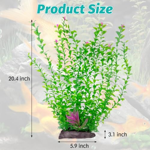 Hamiledyi Aquarium Plastic Plants Aquarium Decor Artificial Fish Tank Plants,Tall Fish Tank Decorations, Extra Large Aquarium Plant 20.4-inch Tall,1PCS - color: C, size: 20.4 in