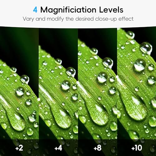 49mm Macro Close-Up Filter Set (+2 +4 +8 +10) Macro Filter Accessory with Filter Pouch for Canon EOS M6 Mark II M50 Mark II M200 with Canon EF-M 15-45mm f/3.5-6.3 is STM Lens - size: 49mm