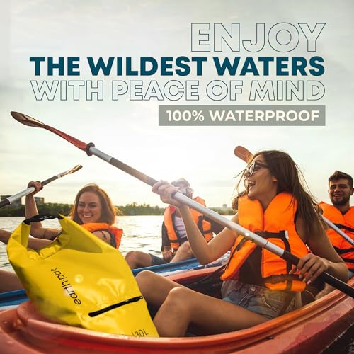 Earth Pak Waterproof Dry Bag with Zippered Pocket - Waterproof Dry Bag Backpack Keeps Gear Dry - color: Yellow, size: 20L