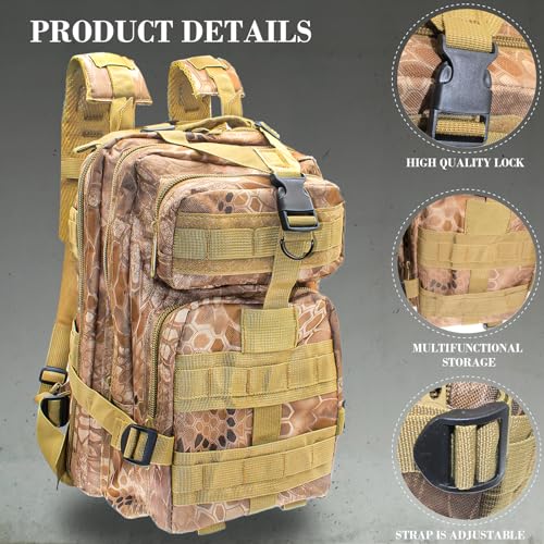 Lightweight Fishing Tackle Backpack Professional Water-Resistant All-in-One Rod Holder & Gear Storage - color: Python Pattern Mud Color