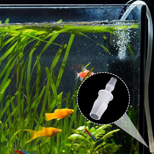 6pcs Hose Barb Reducer Fittings, 3/8" to 3/16" Hose ID Pipe Connectors, Plastic Barbed Joint Splicer Mender Adapter Union for Aquarium Laboratory Food Beverage Processing