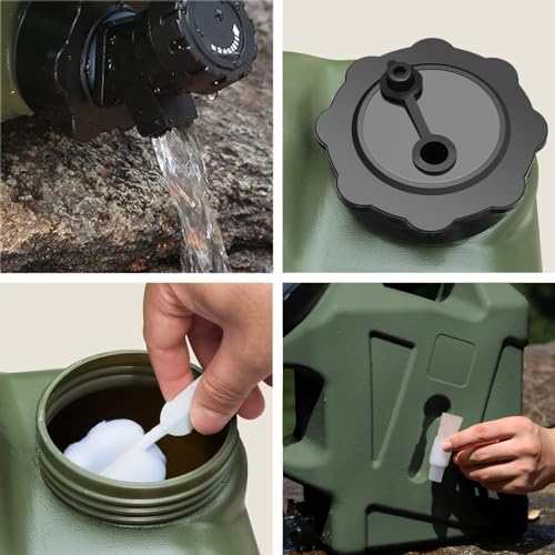 3.2 Gallon Water Jug with Spigot, BPA Free Leak-Proof Camping Water Container, Portable Emergency Water Storage for Outdoor Hiking, Camping, Home Use, Camping Essentials - color: 3.2gal Green