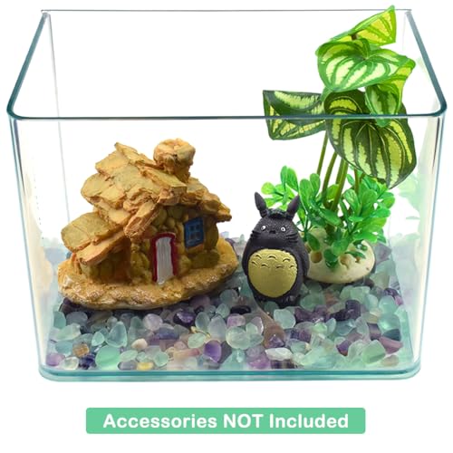 WAYBER Decorative Crystal Pebbles, 1 Lb/460g (Fill 0.9 Cup) Natural Quartz Stones Aquarium Gravel Sea Glass Rock Sand for Fish Turtle Tank/Air Plants Decoration - color: Multicolored, size: 1 Pound
