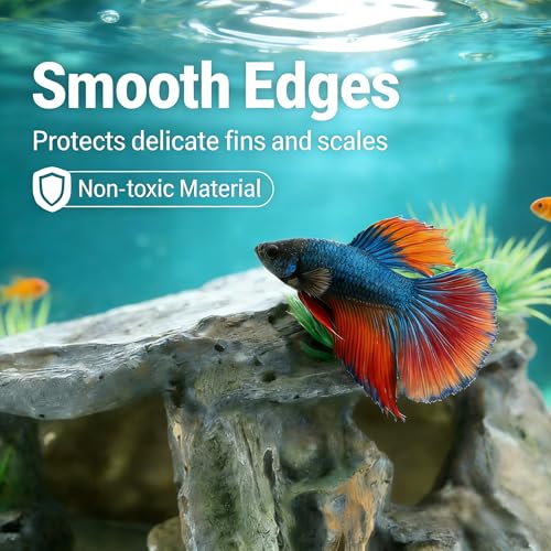 Betta Fish House Aquarium Decor, Resin Hollow Tree Trunk Hideout Cave, Universal Size for All Aquariums, Safe for Small Fish Shrimp & Reptiles, Aquatic Pet Breeding & Resting Ornament