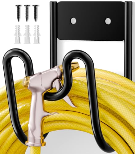 Garden Hose Holder Wall Mount - Water Hose Hanger Heavy Duty Hose Rack for Extension Cords Vacuum Hose