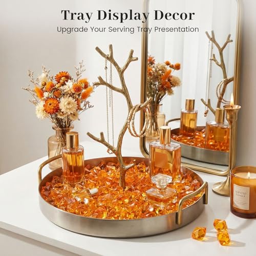 DomeStar Orange Fake Ice Rocks, 150PCS Acrylic Gems Crystals Plastic Diamonds Centerpiece for Vase Fillers DIY Craft Wedding Party Table Scatter Burnt Orange Decorations - color: 150 Orange
