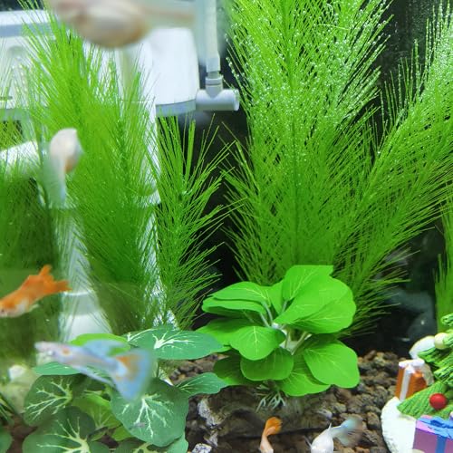 M2cbridge Fish Tank Artificial Silk Green Water Plants Aquarium Decor Soft Grass 3 Pack, 8" - color: 3pcs,8"