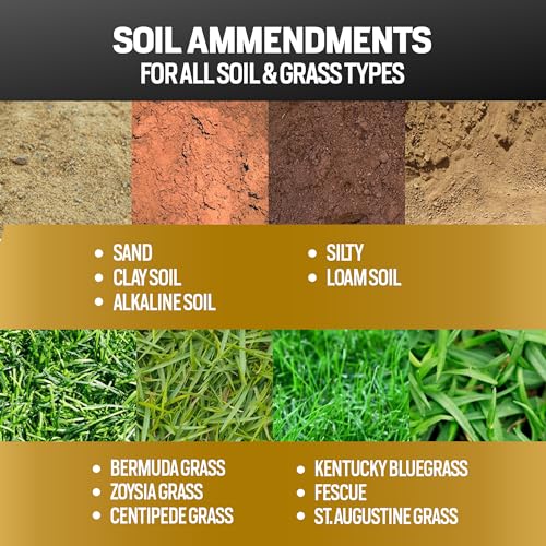 64oz 20% Humic Acid for Lawn - Covers 10,000 sq ft, Humic20 Soil Amendments, Ideal Soil Conditioner for Lawns, Promotes Aeration & Better Structure for Stronger Roots & Healthy Grass Growth