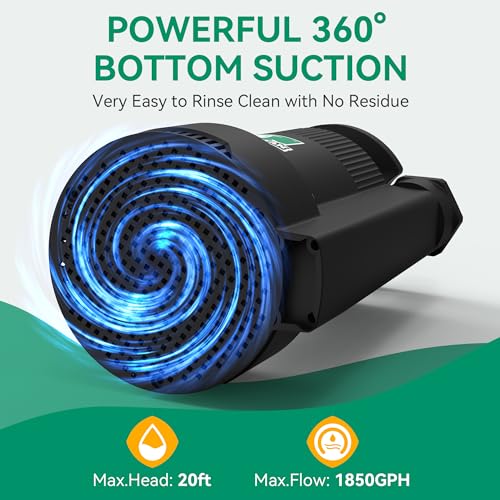 PUMPMAN 1/6HP Utility Pump, 1850 GPH Submersible Water Pump with Handle, Thermoplastic Portable Well Pump IPX8 Waterproof for Pools, Basements, Car Washing, Garden - style: 1/6HP 1850GPH