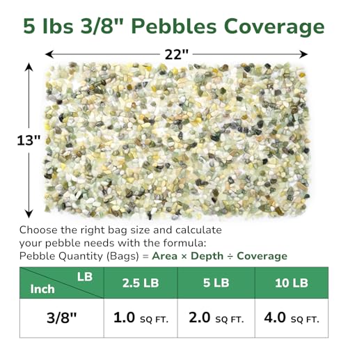 GreatBuddy 5-lb Decorative Rocks for Indoor Plants, 3/8" Jade Pebbles for Planters, Gravel for Succulent, Vases, Bamboo, Garden Landscaping, Crafts, Aquariums, Natural Polished - color: Jade-5lb, size: Medium-3/8 Inch